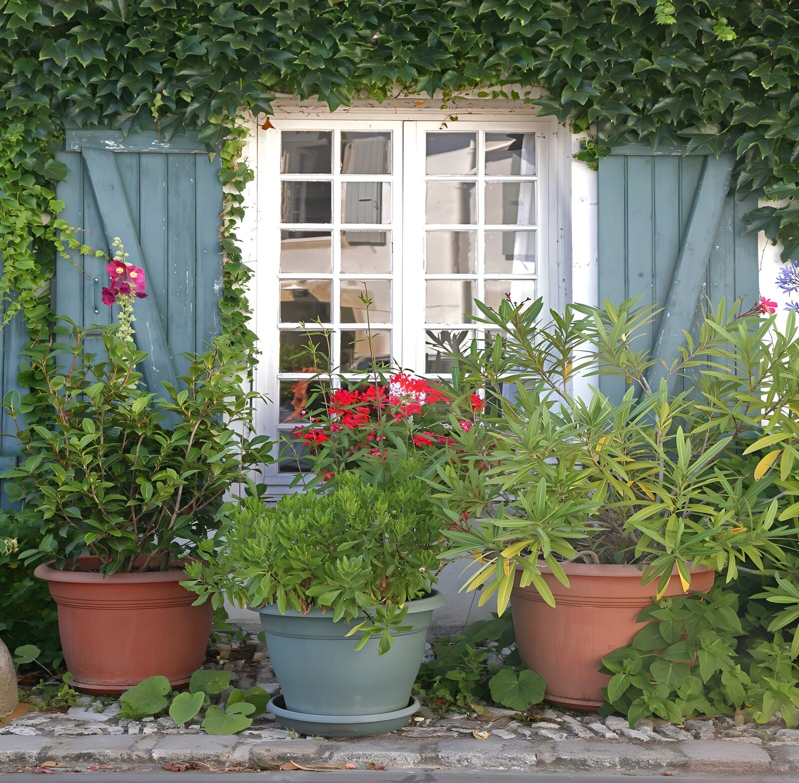 Charming Window with Lush Plants
