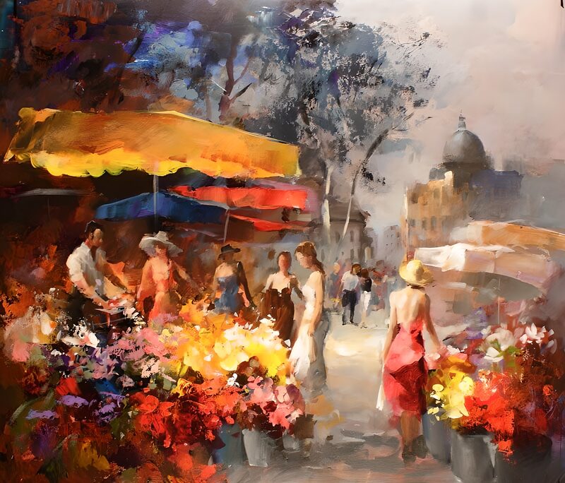 Vibrant Market Day in the City