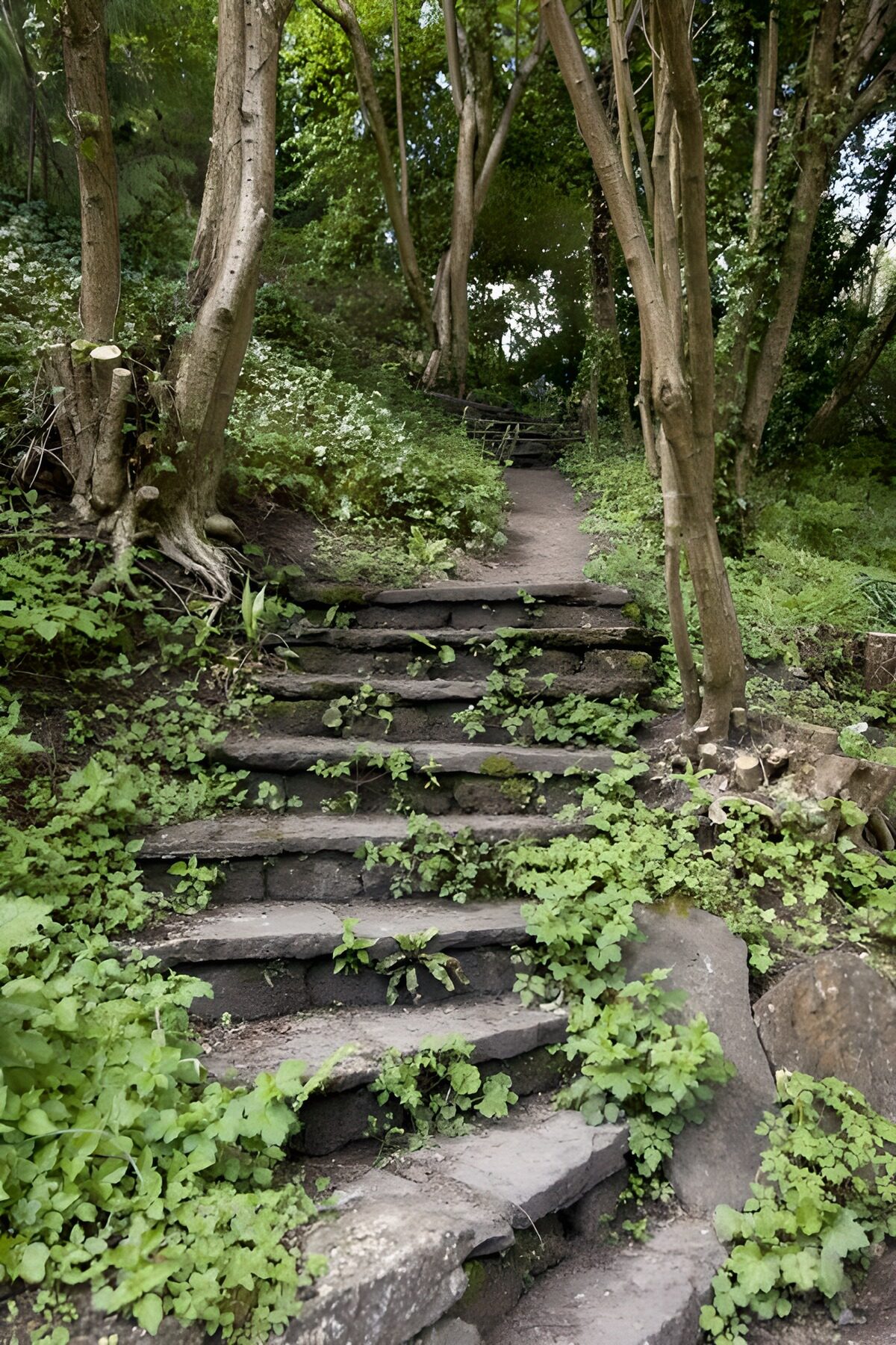 Enchanted Stone Steps Through the Woods