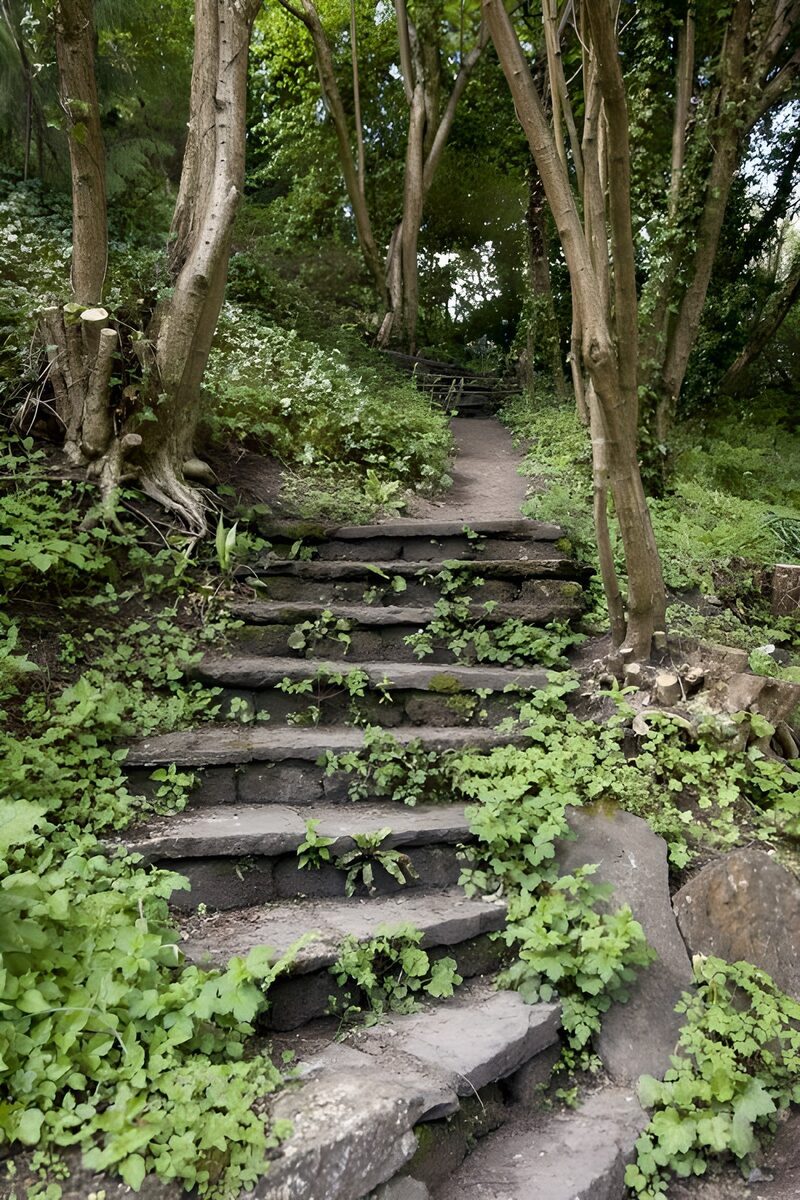 Enchanted Stone Steps Through the Woods