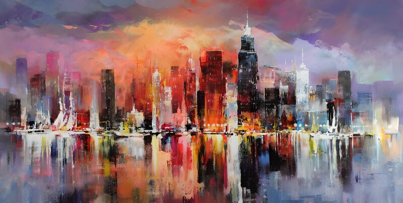 Vibrant Cityscape at Dusk