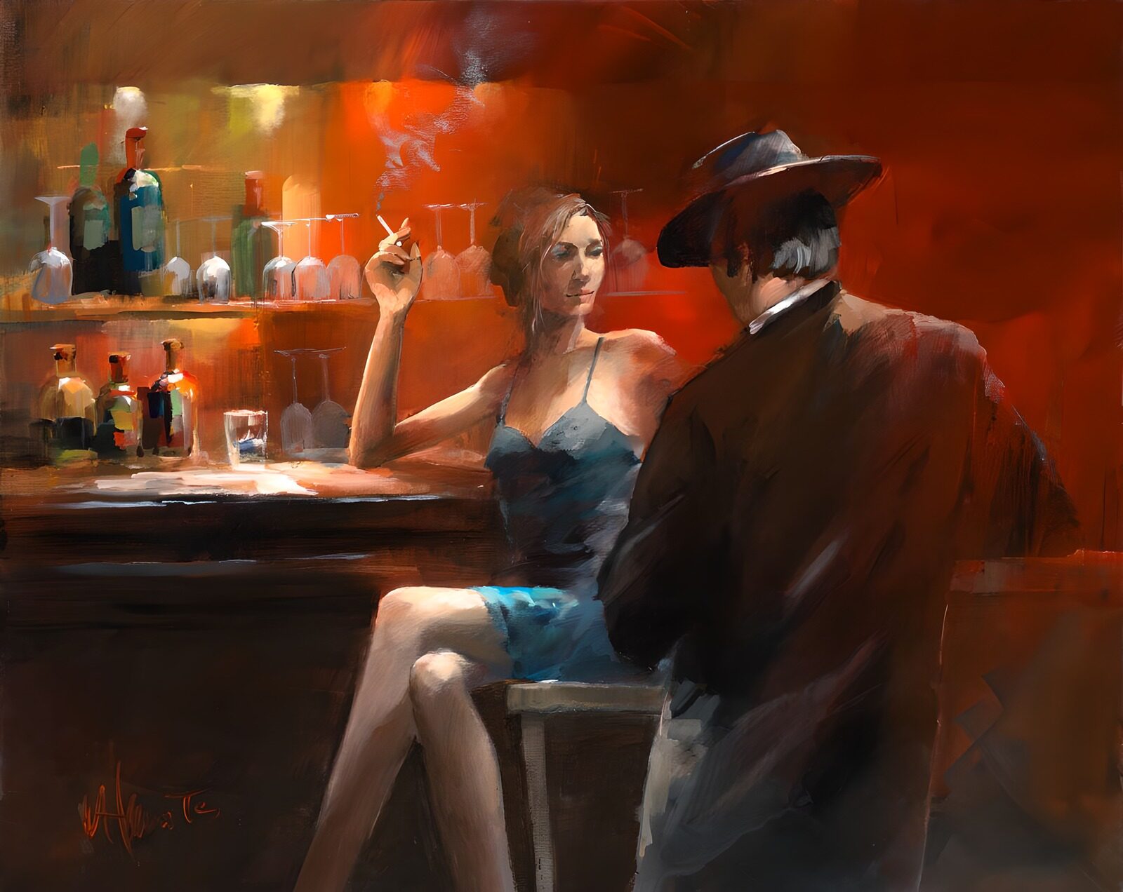 Evening Encounter at the Bar