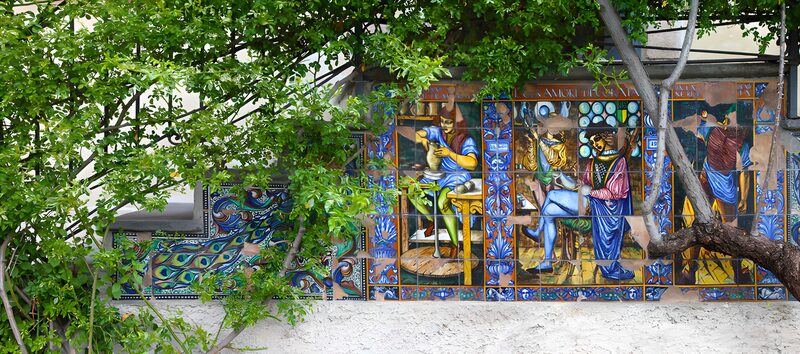 Vibrant Mural of Trades and Crafts