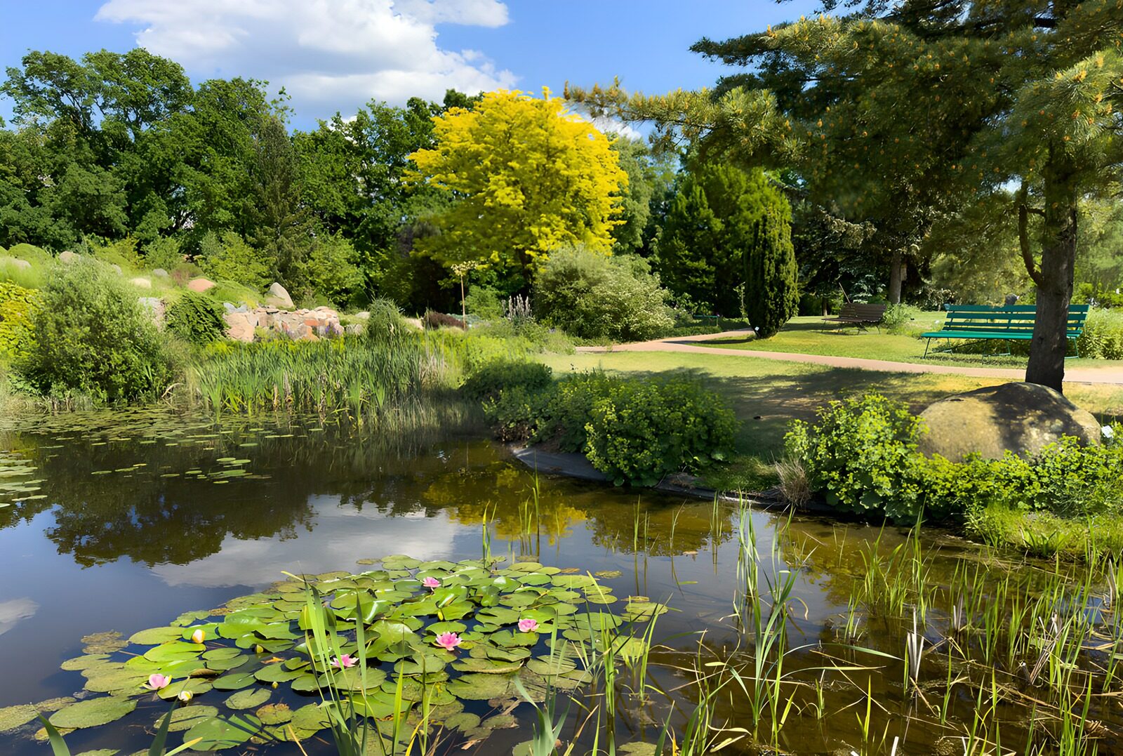 Serene Garden Reflection