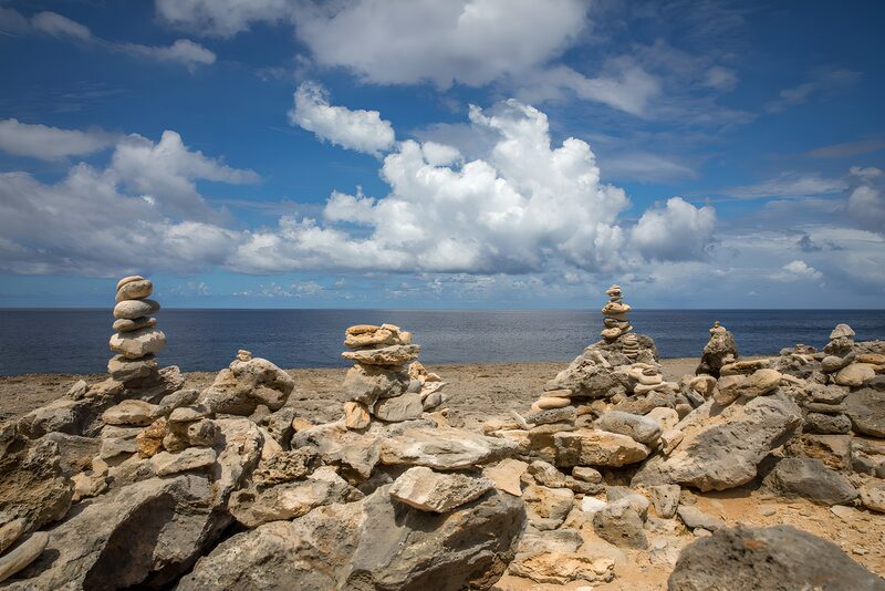 Serene Coastal Stack of Stones