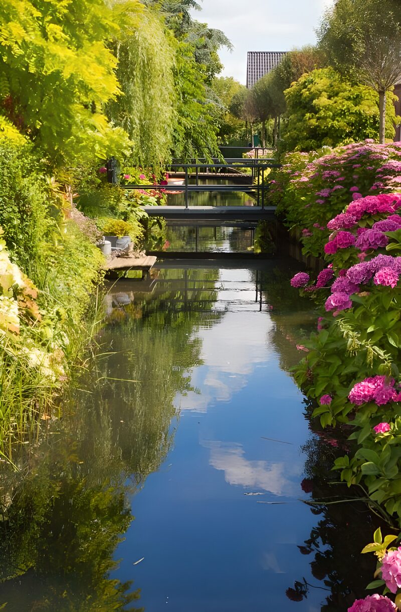 Serene Garden Reflection