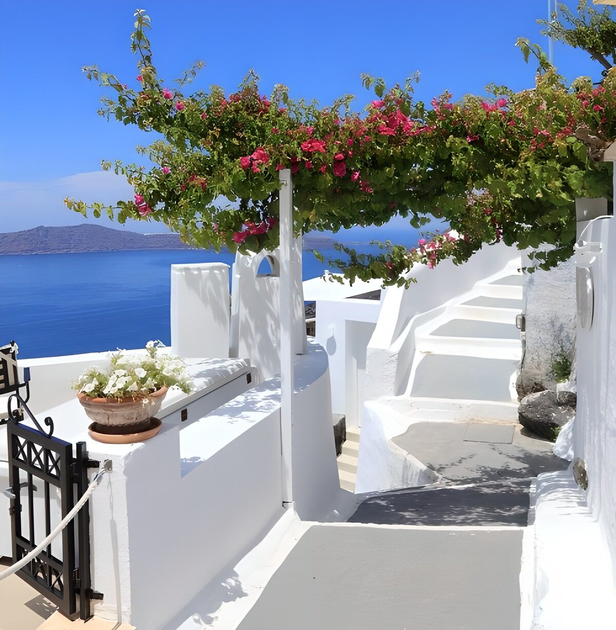 Serene Pathway in Santorini