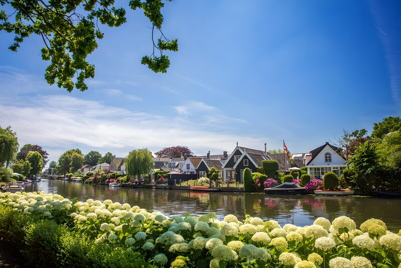 Idyllic Waterside Village in Bloom
