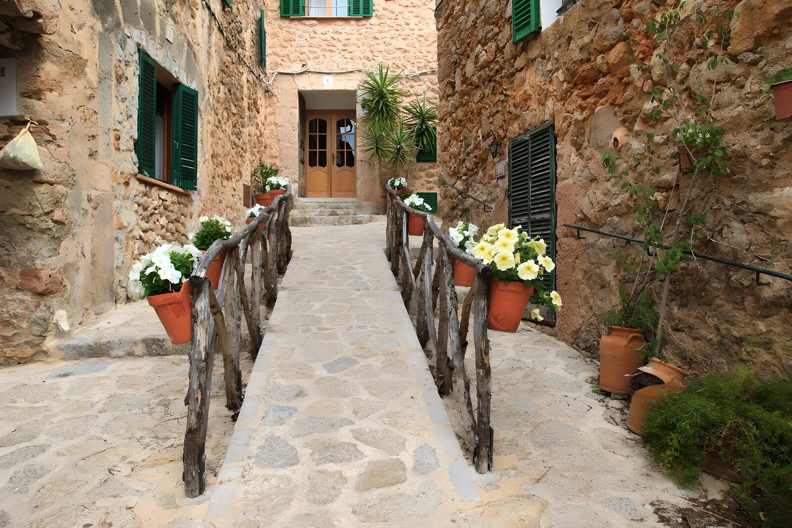 Charming Stone Pathway with Flowers
