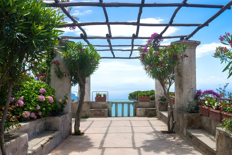 Serene Garden View Overlooking the Sea