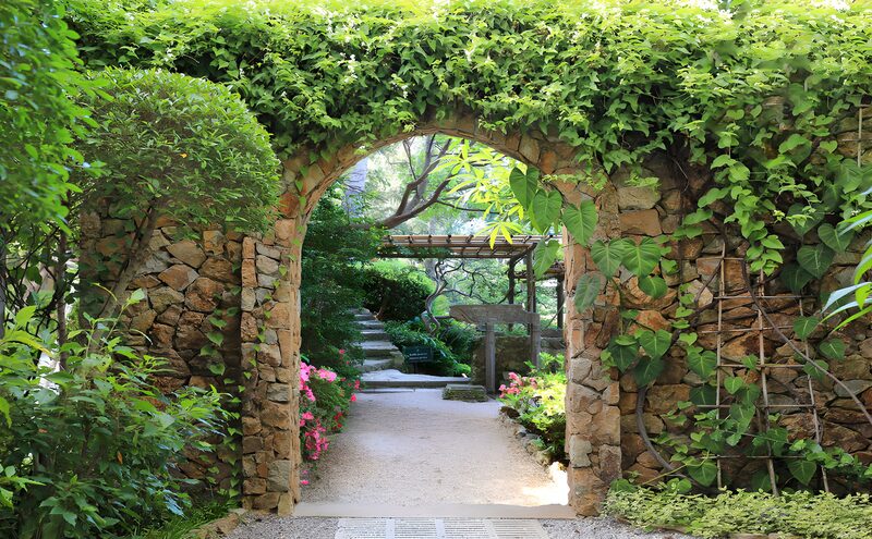 Serene Stone Garden Archway