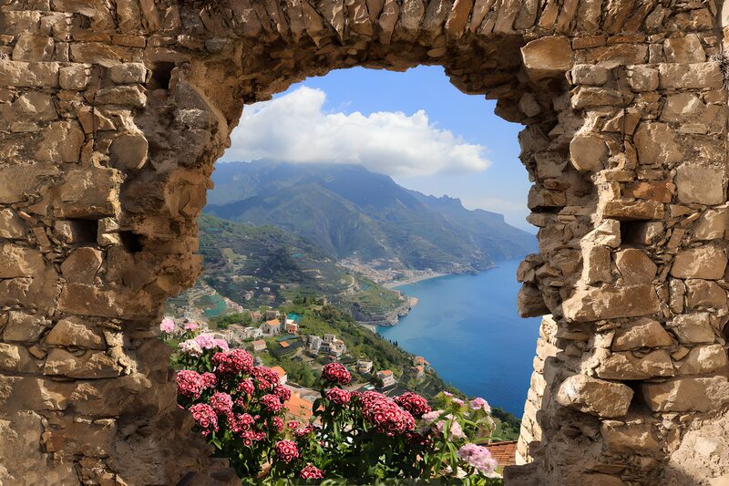 Scenic View Through Ancient Stones