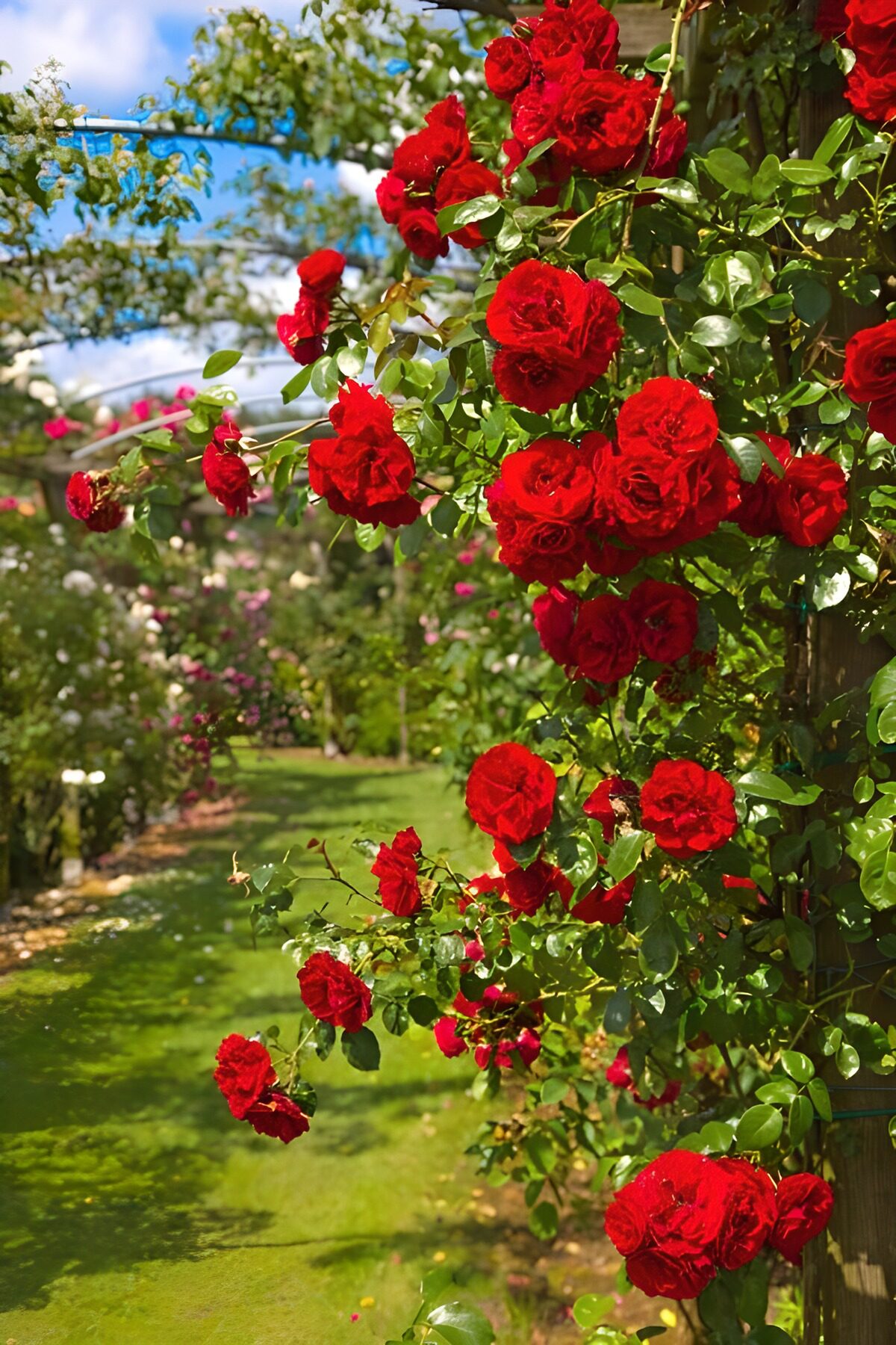 Vibrant Red Roses in Bloom