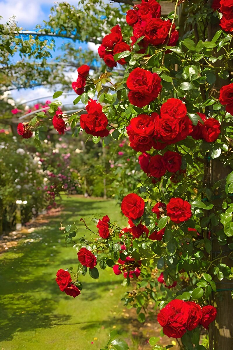 Vibrant Red Roses in Bloom