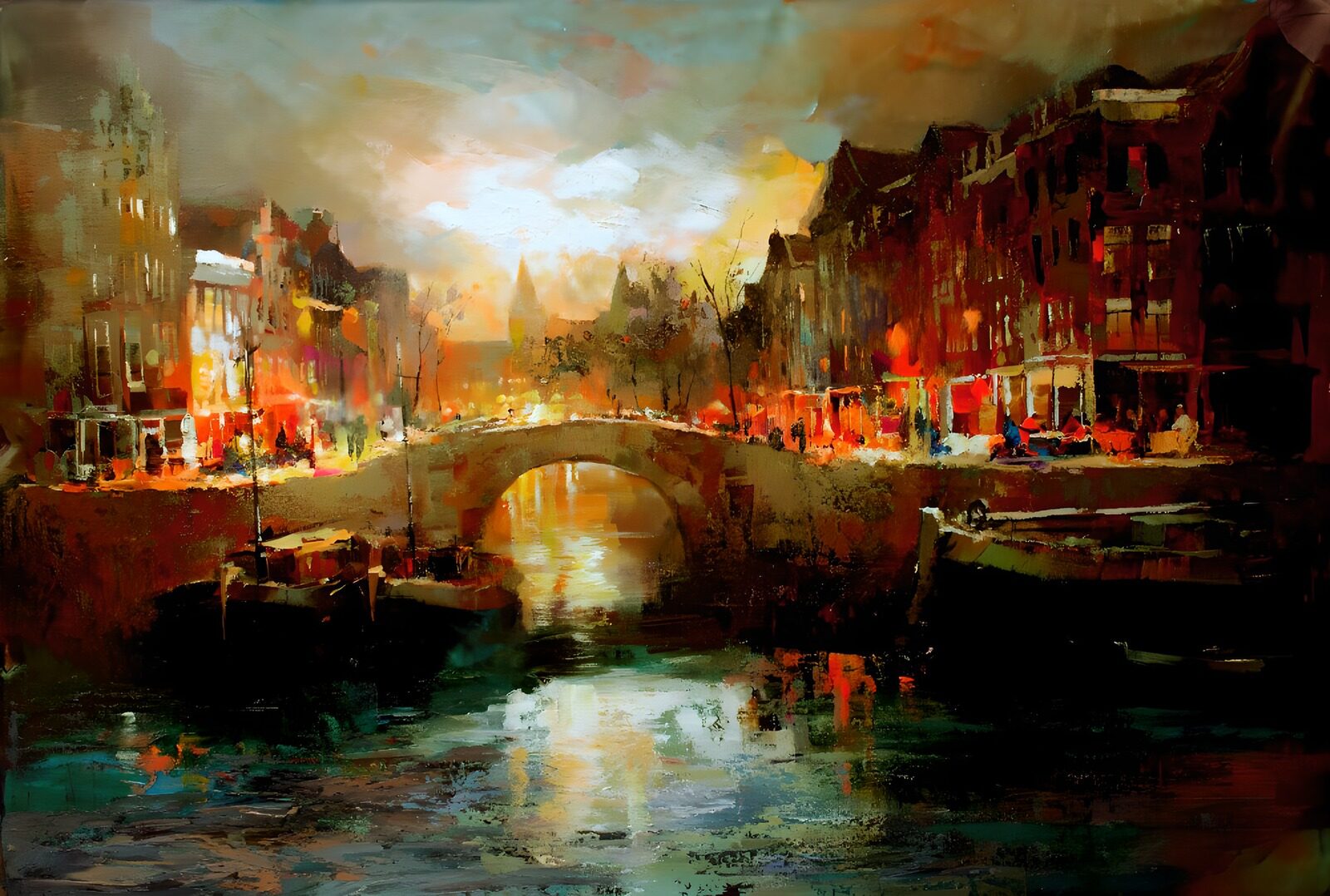 Twilight Reflections on the Canal