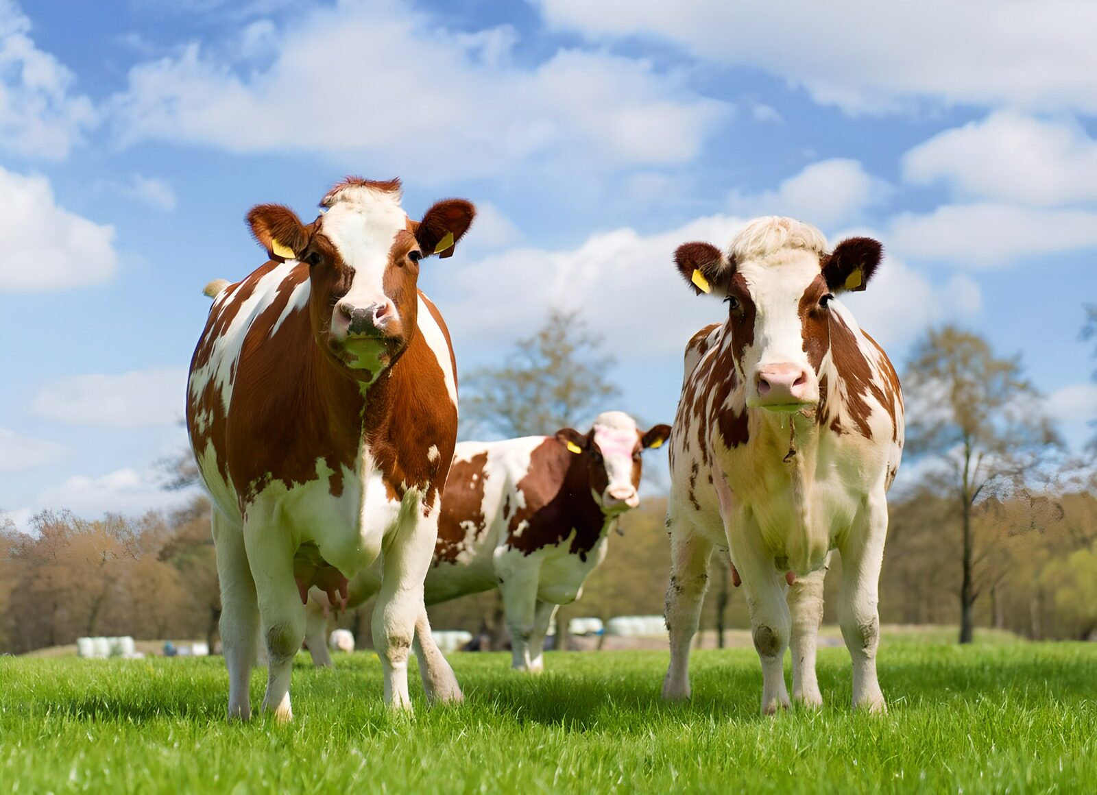 Playful Cows in a Sunny Pasture