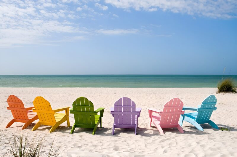 Colorful Beach Chairs by the Sea