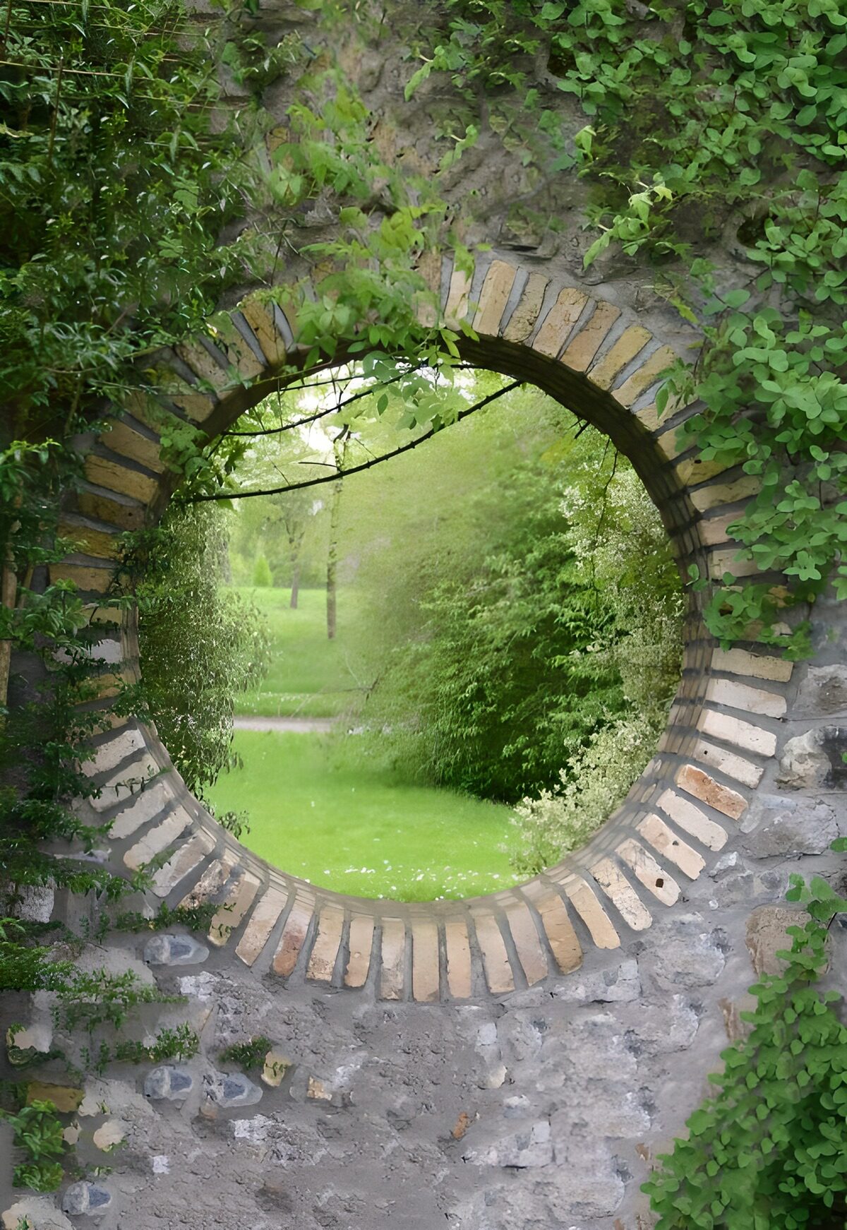 Circular View Through the Stone Wall