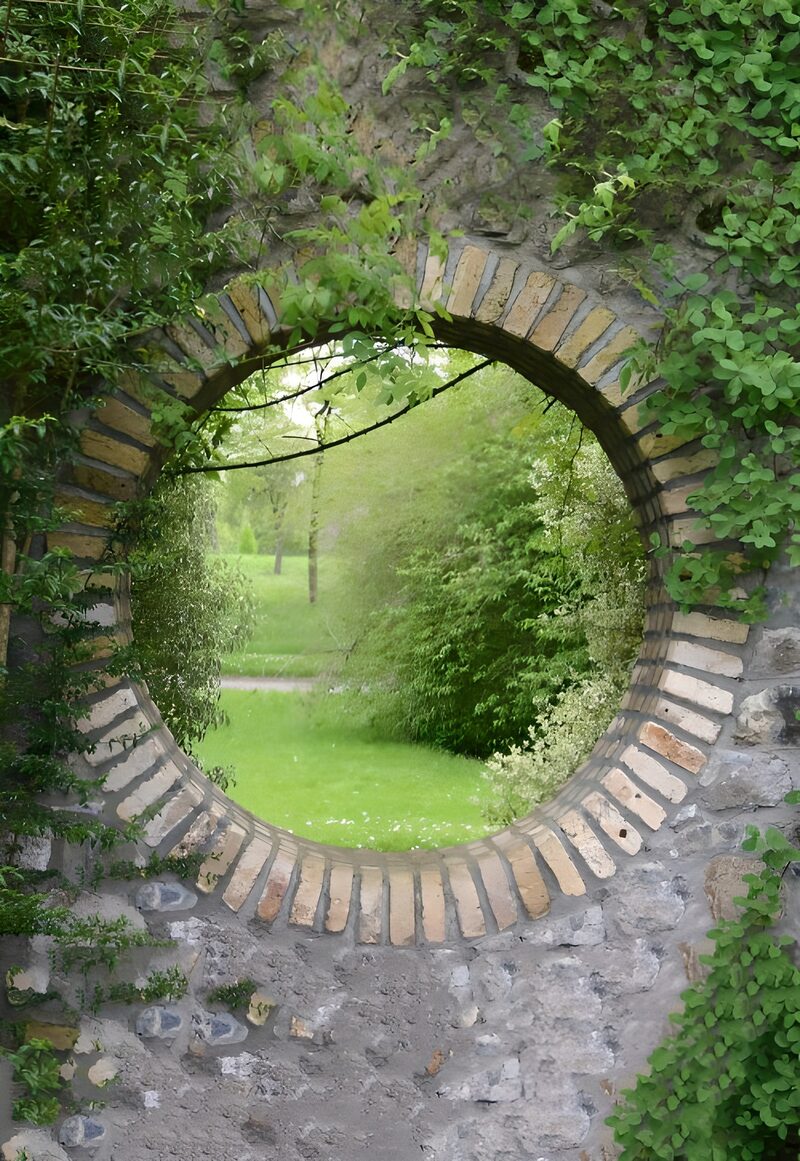 Circular View Through the Stone Wall