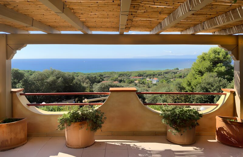 Serene Coastal View from a Balcony