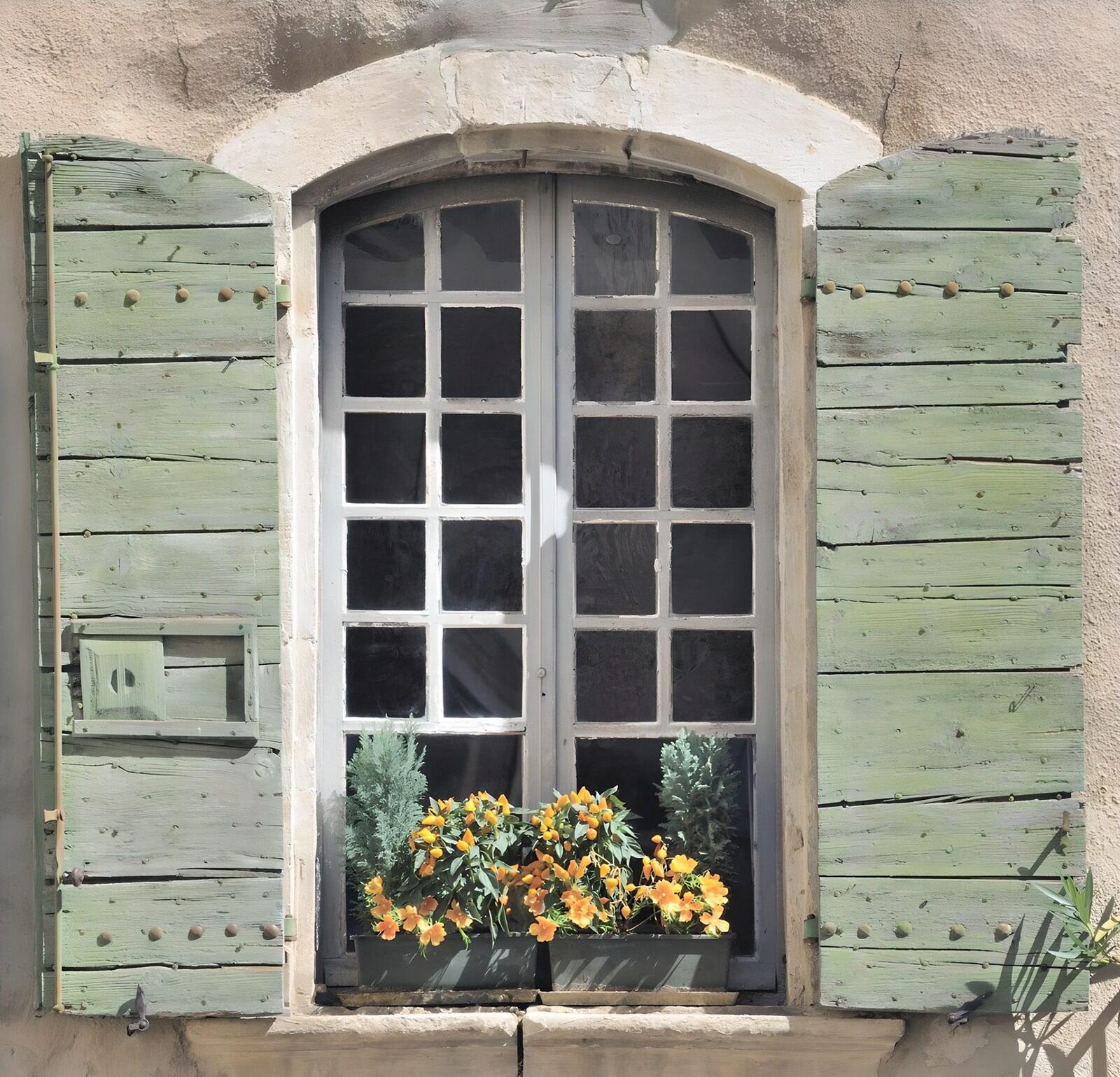 Charming Green Shuttered Window