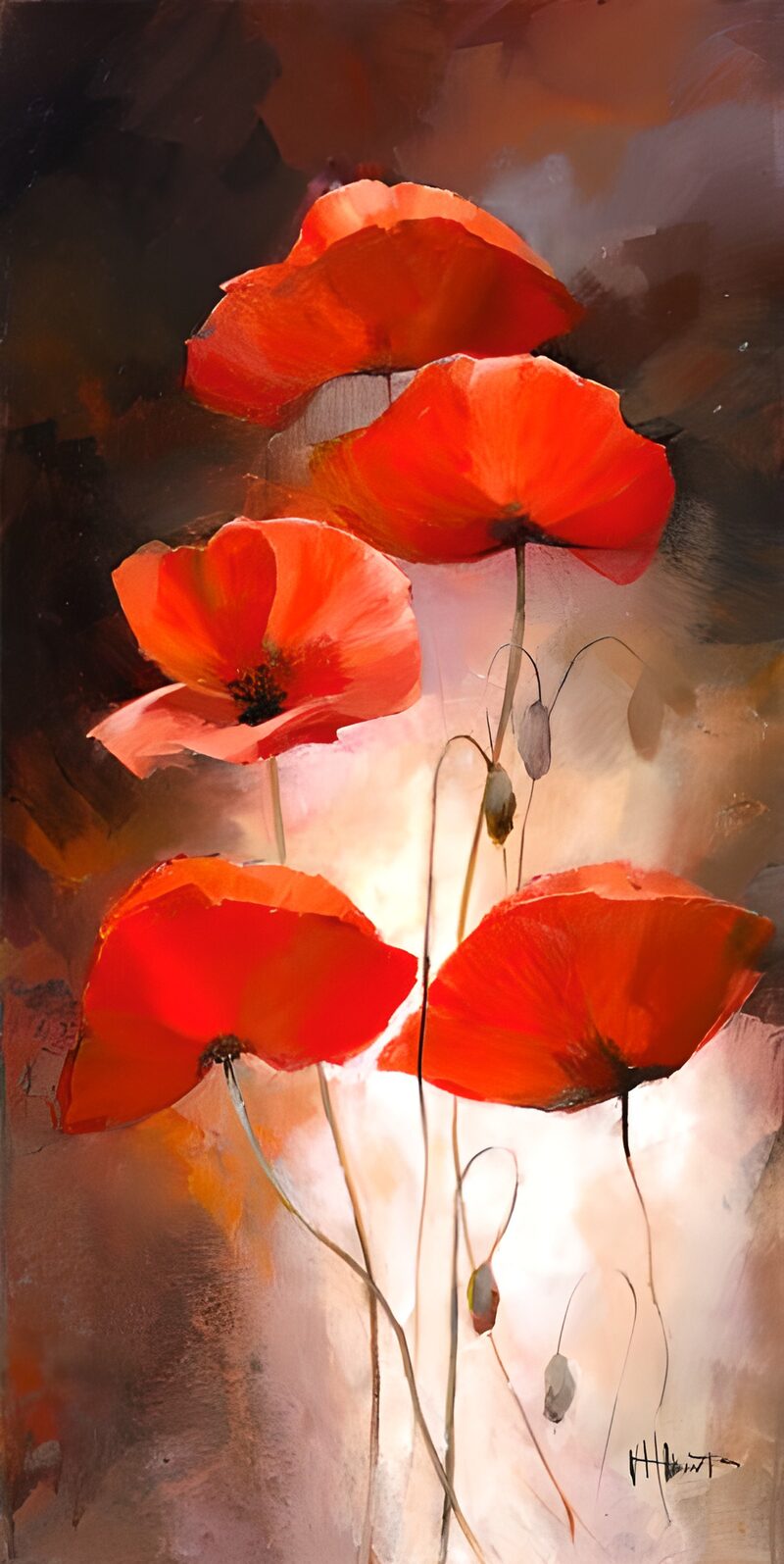 Vivid Red Poppies in Harmony