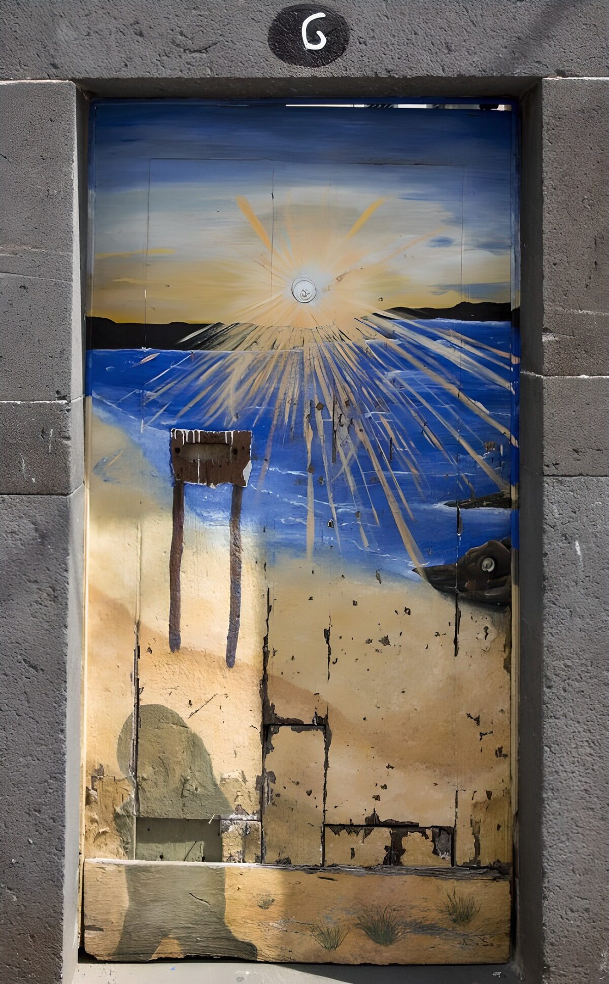 Sunset Door Mural by the Sea