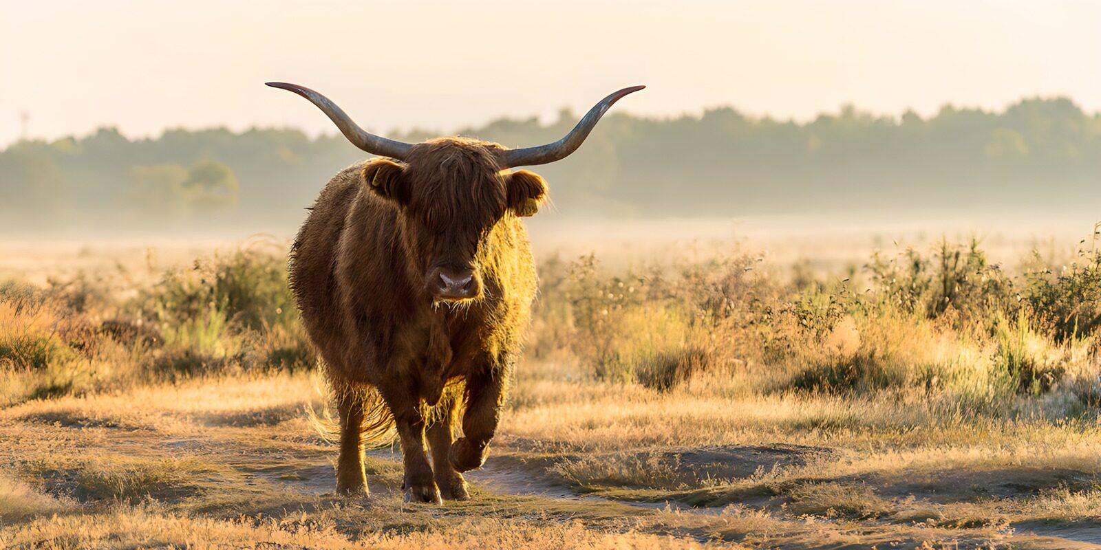 Majestic Highland Cow at Dawn
