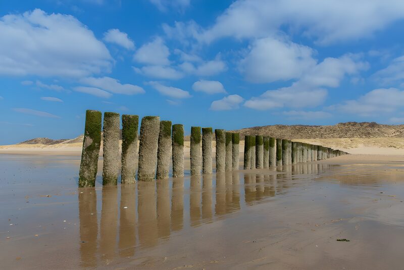 Coastal Pillars at Low Tide