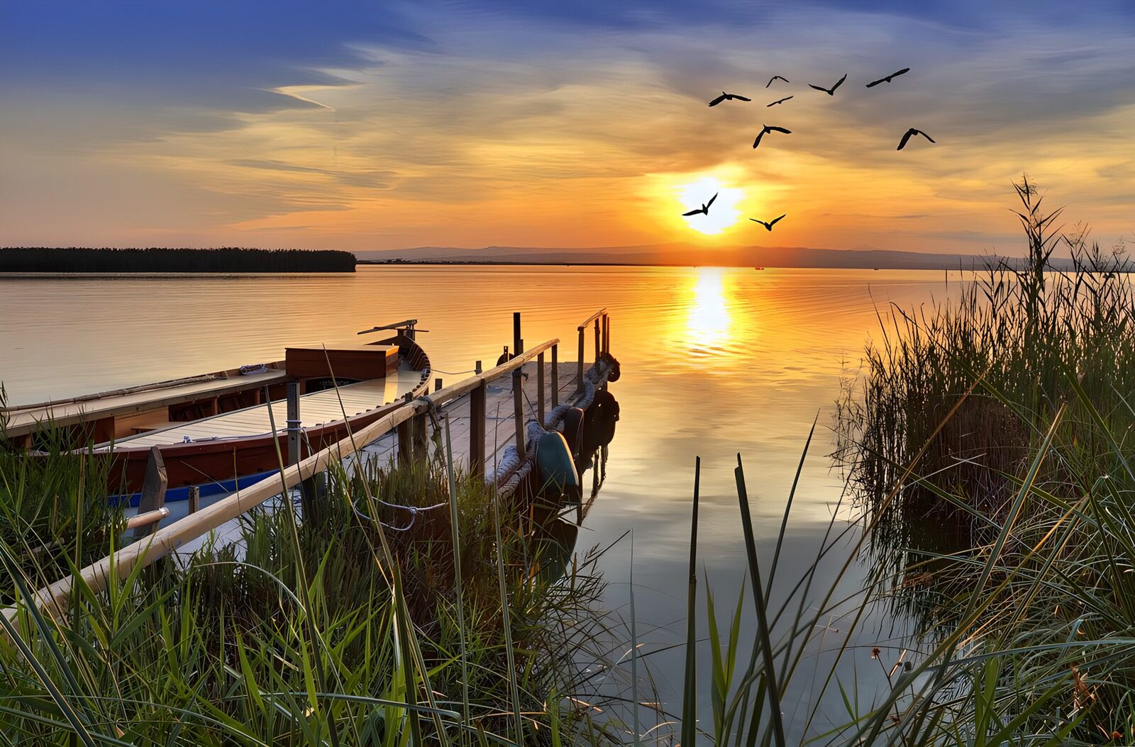 Serene Sunset at the Lakeside