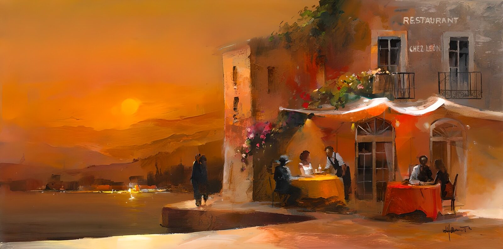 Sunset Dining by the Waterfront