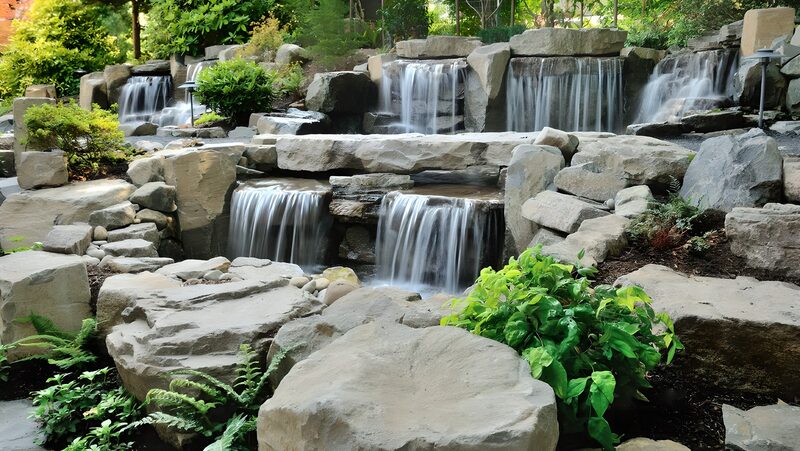 Serene Garden Waterfall Oasis