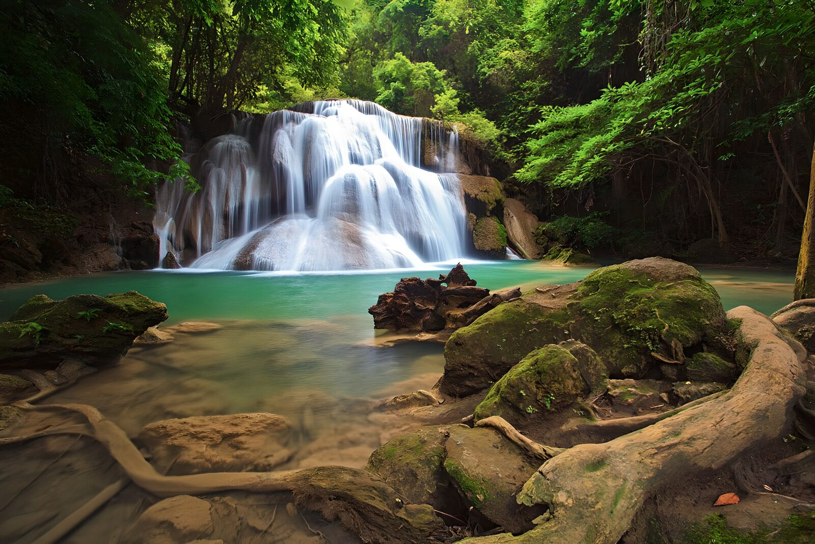 Tranquil Jungle Waterfall