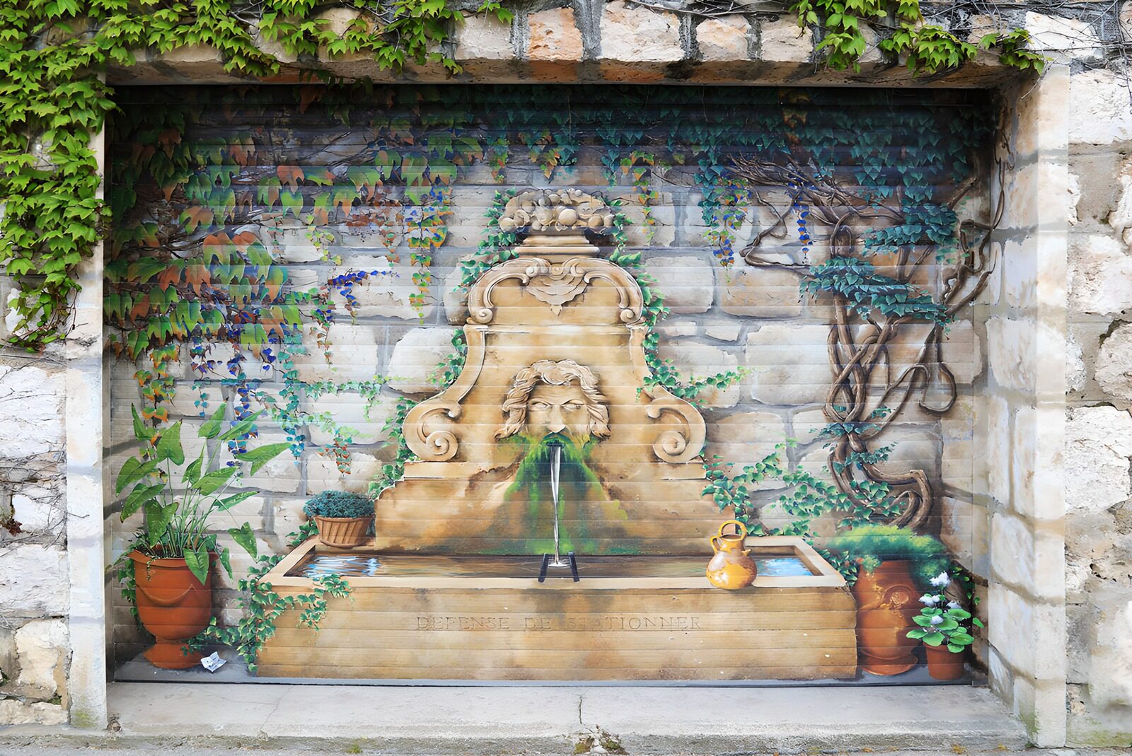 Charismatic Wall Fountain Mural