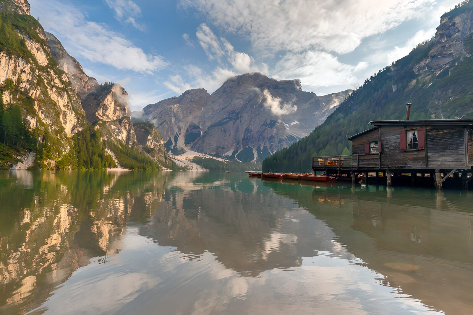 Serene Reflections in the Mountain Lake