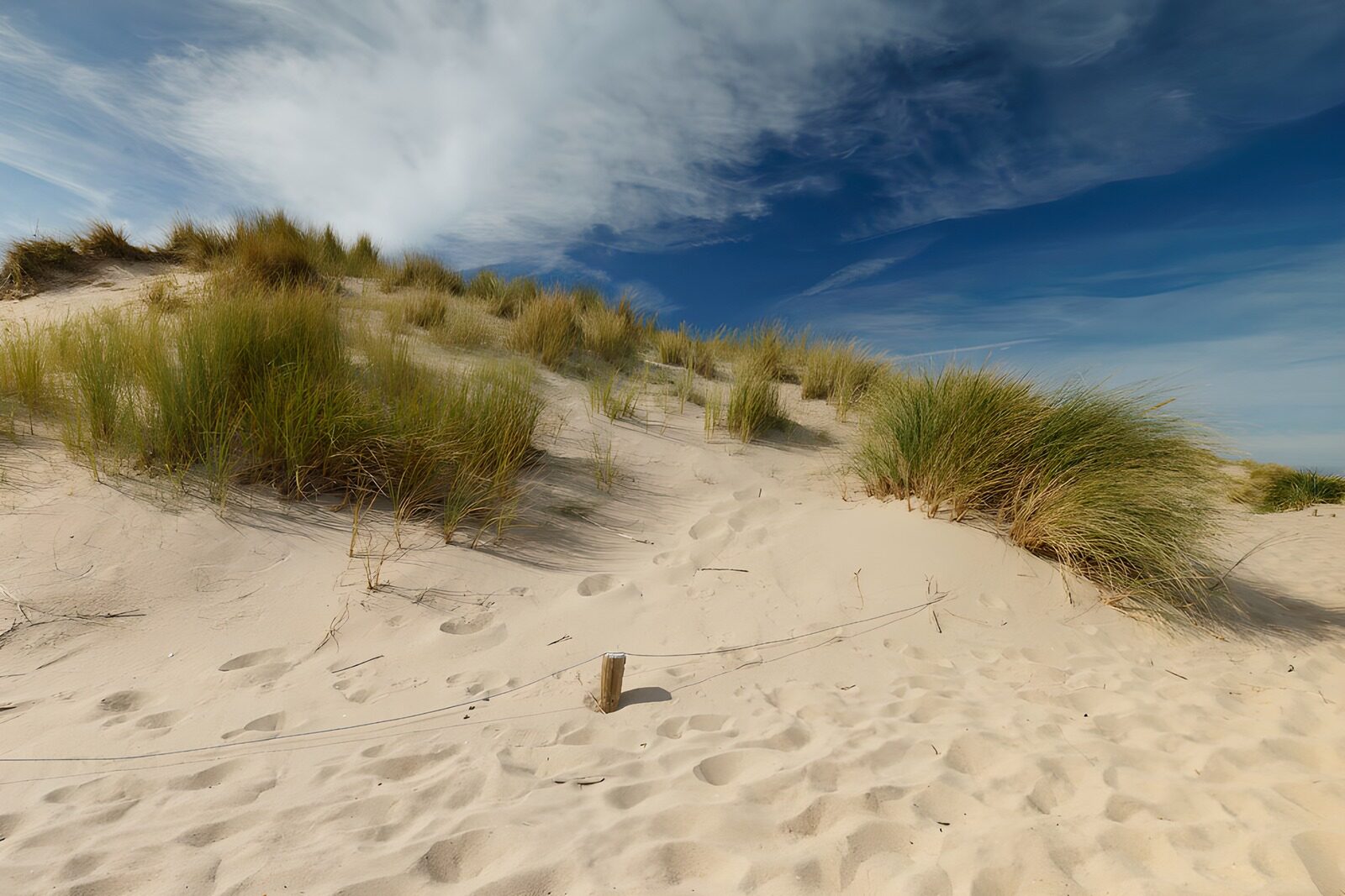 Serene Sand Dunes Beneath a Blue Sky