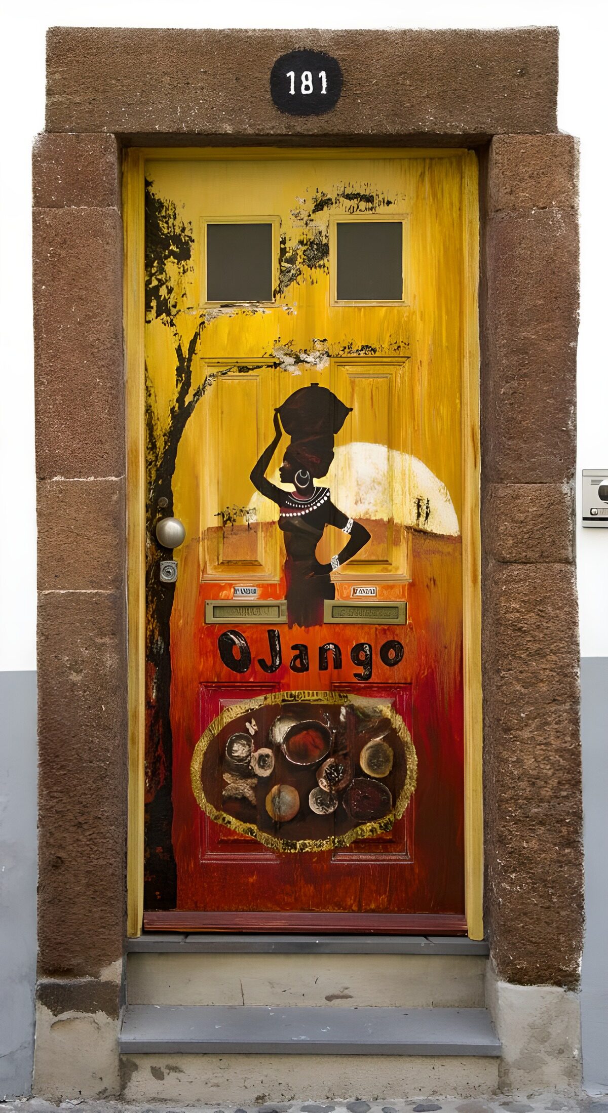 Vibrant Cultural Door Art