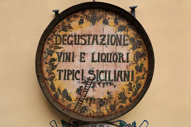 Sicilian Wine and Liquor Tasting Sign