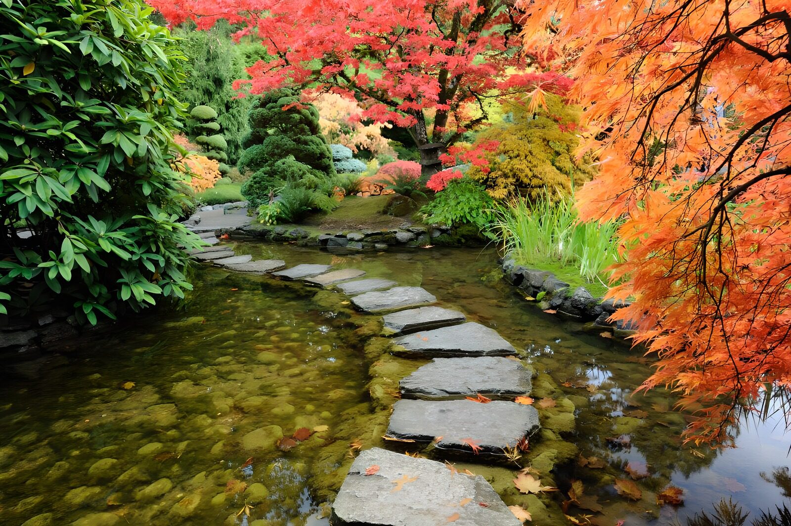 Serene Autumn Garden Path