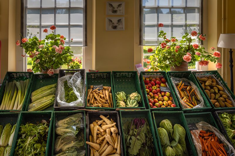 Fresh Produce Display in a Rustic Market