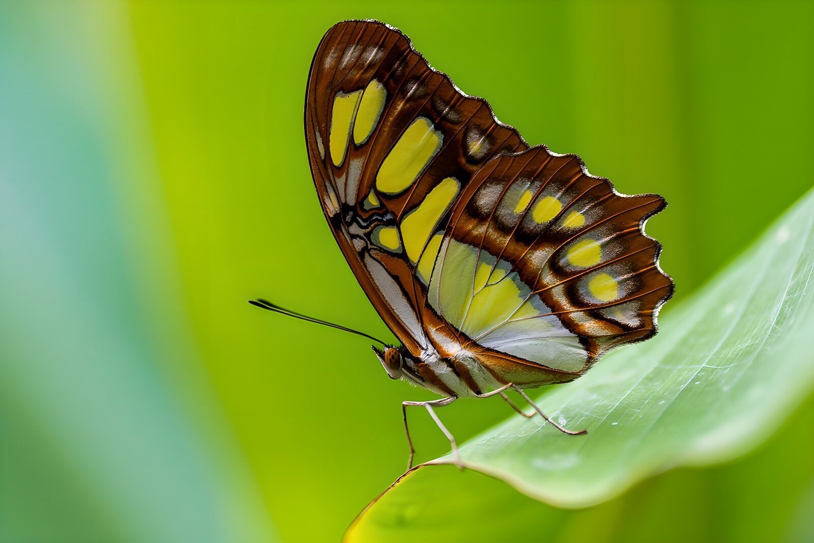 Vibrant Butterfly Resting on a Leaf