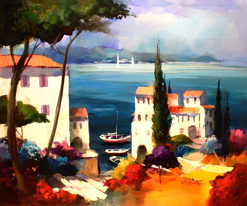 Coastal Serenity in Vibrant Colors