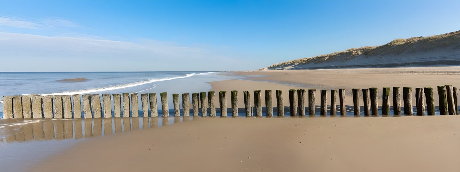 Tranquil Ocean Barrier at Low Tide