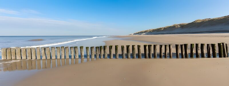Tranquil Ocean Barrier at Low Tide