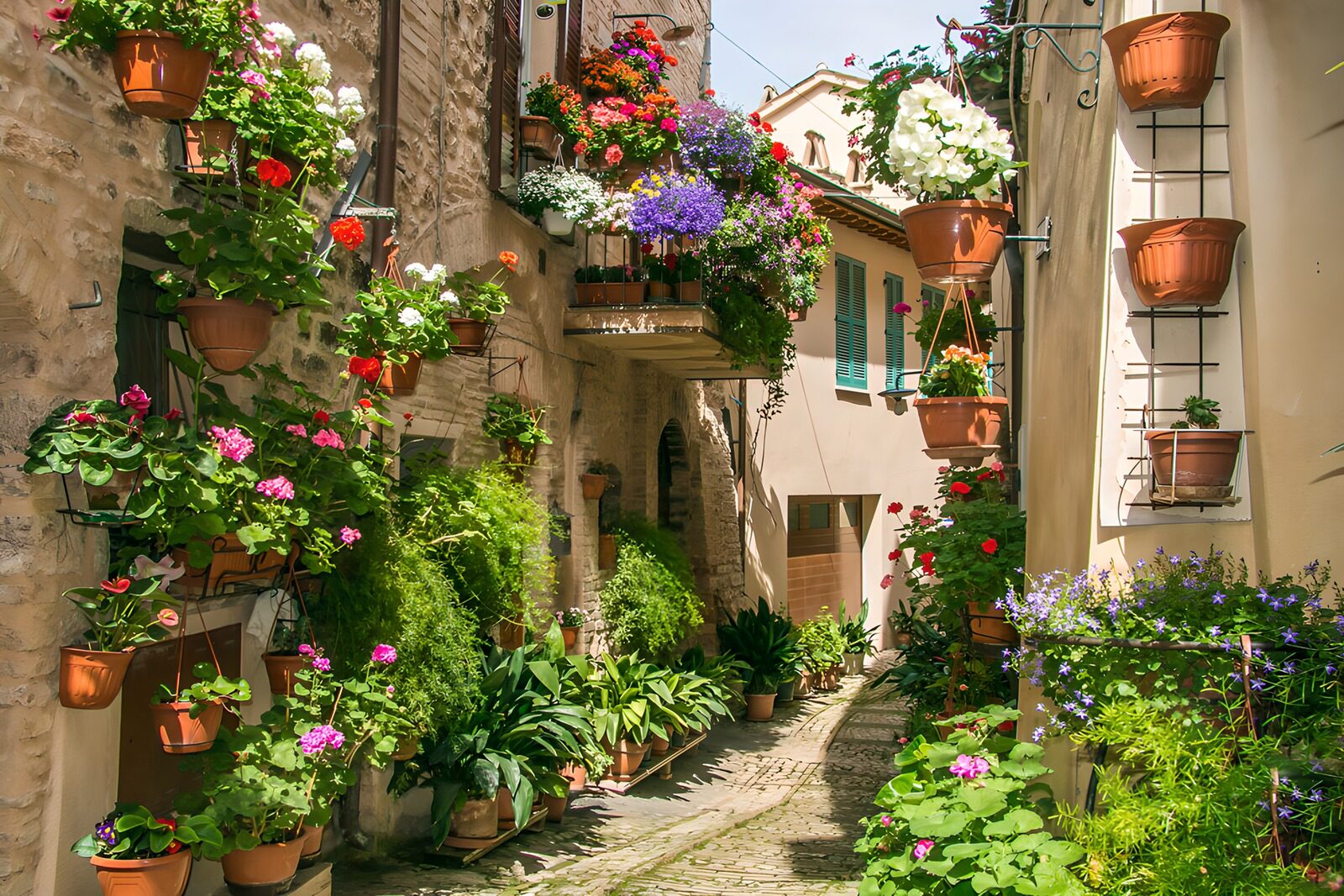 Flower-Bedecked Alleyway