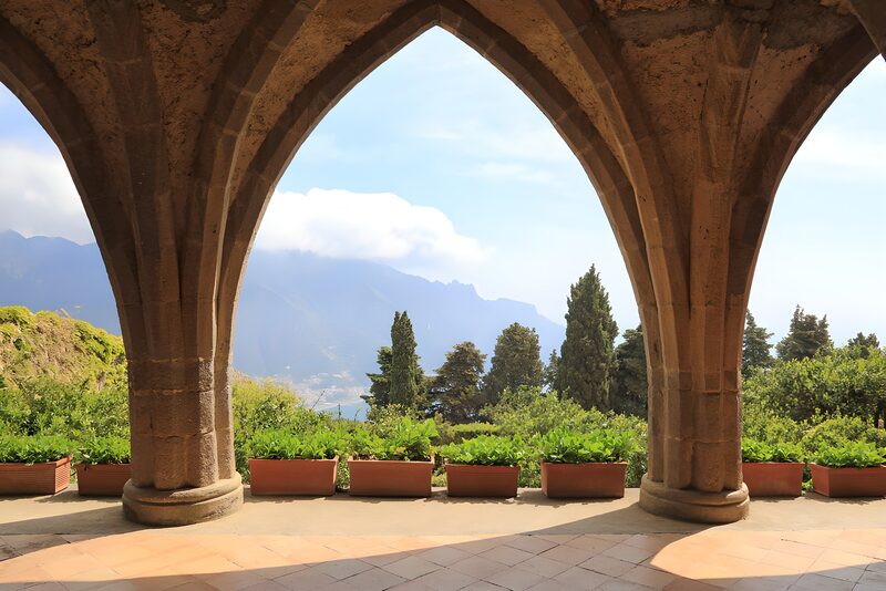 Arched View of Nature and Mountains