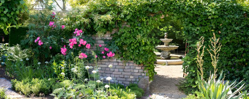 Hidden Garden Oasis with Fountain