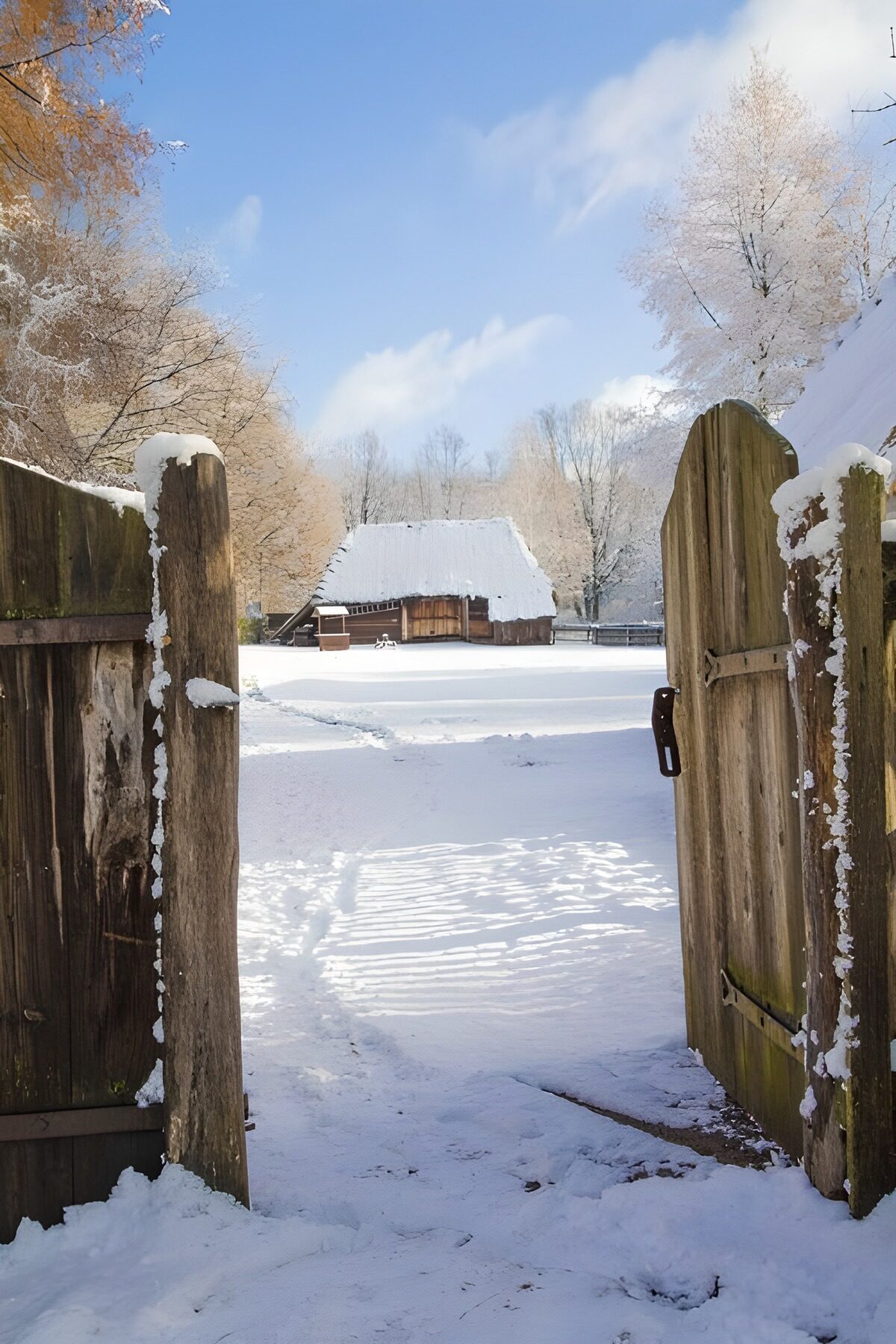 Winter Serenity at the Open Gate